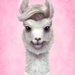 Pink Llama Poster