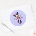 Pink Minnie Hands Out Classic Round Sticker