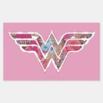 Pink Rose WW Rectangular Sticker