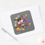 Pirate Mickey Mouse Trick Or Treat Square Sticker