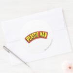 Plastic Man Logo Classic Round Sticker