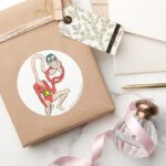 Plastic Man Rubberneck Pose Classic Round Sticker