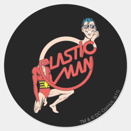 Plastic Man Rubberneck Sign Classic Round Sticker