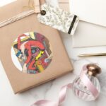 Plastic Man Shape Shifts In The City Classic Round Sticker