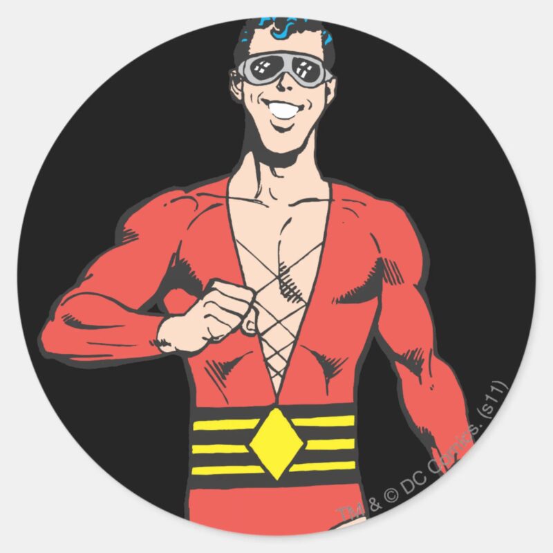 Plastic Man Stands Classic Round Sticker Plastic Man Stands Classic Round Sticker
