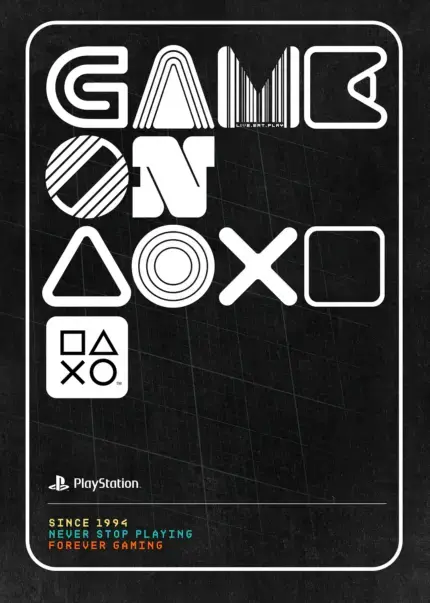 PlayStation Game On Retro Poster