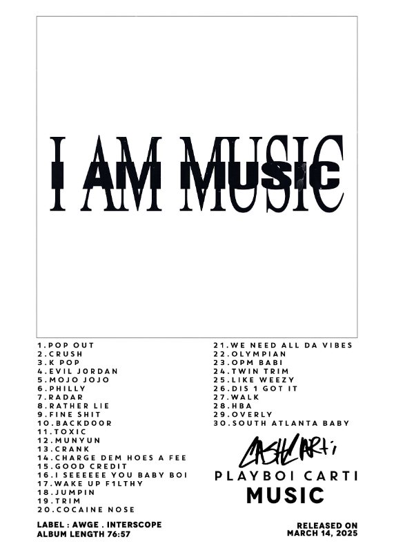 Playboi Carti Music Poster