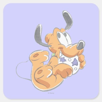 Pluto Baby Pup Square Sticker