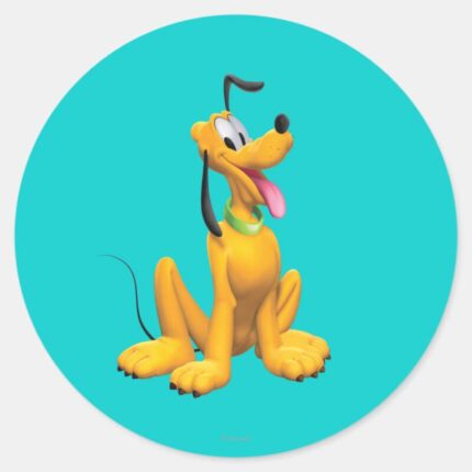 Pluto Cartoon Side Classic Round Sticker