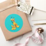 Pluto Cartoon Side Classic Round Sticker