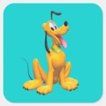 Pluto Cartoon Side Square Sticker
