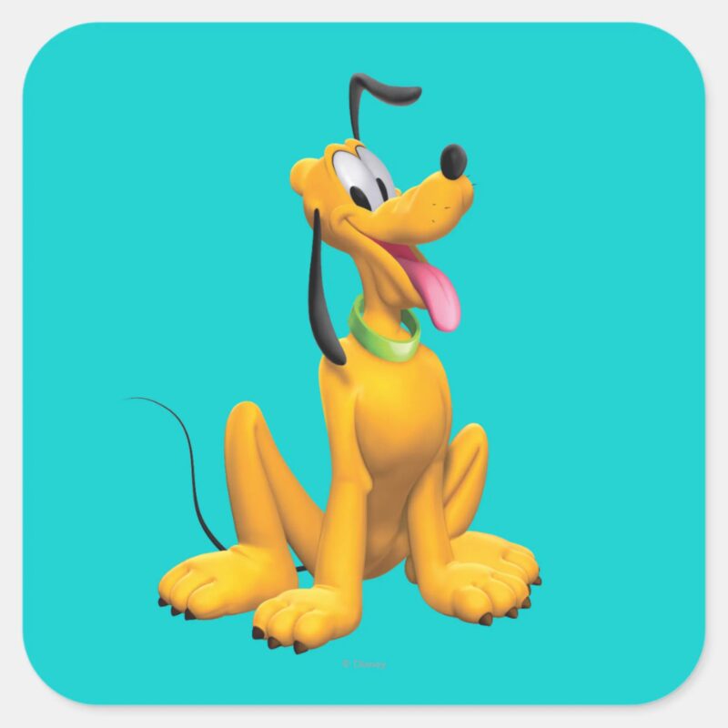 Pluto Cartoon Side Square Sticker