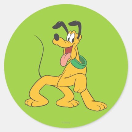 Pluto Excited Classic Round Sticker