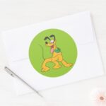Pluto Excited Classic Round Sticker