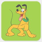 Pluto Excited Square Sticker