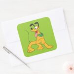 Pluto Excited Square Sticker