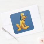 Pluto Eyes To Side Square Sticker