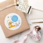 Pluto First Birthday Classic Round Sticker
