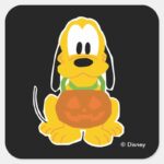 Pluto Halloween Square Sticker