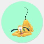 Pluto Laying Down Classic Round Sticker