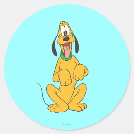 Pluto Paws Up Classic Round Sticker