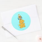 Pluto Paws Up Classic Round Sticker