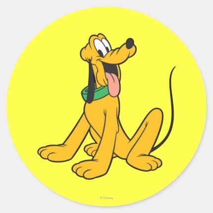 Pluto Sitting Classic Round Sticker