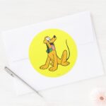 Pluto Sitting Classic Round Sticker