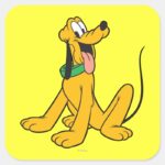 Pluto Sitting Square Sticker