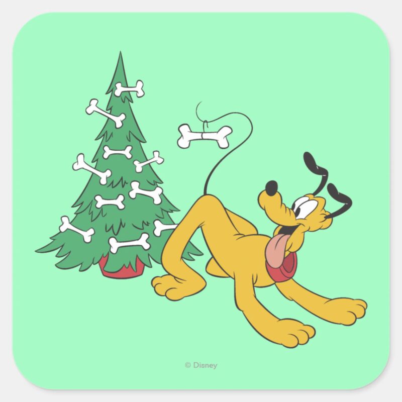Pluto At Christmas Square Sticker