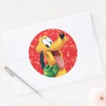 Pluto In Scarf Classic Round Sticker