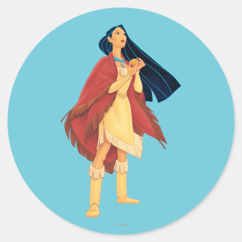 Pocahontas Cape Classic Round Sticker Pocahontas Cape Classic Round Sticker