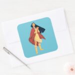 Pocahontas Cape Square Sticker
