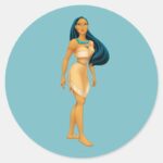 Pocahontas Pose Classic Round Sticker