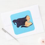 Pocahontas Smiling Square Sticker