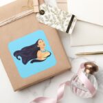 Pocahontas Smiling Square Sticker