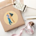 Pocahontas And John Smith Holding Hands Classic Round Sticker