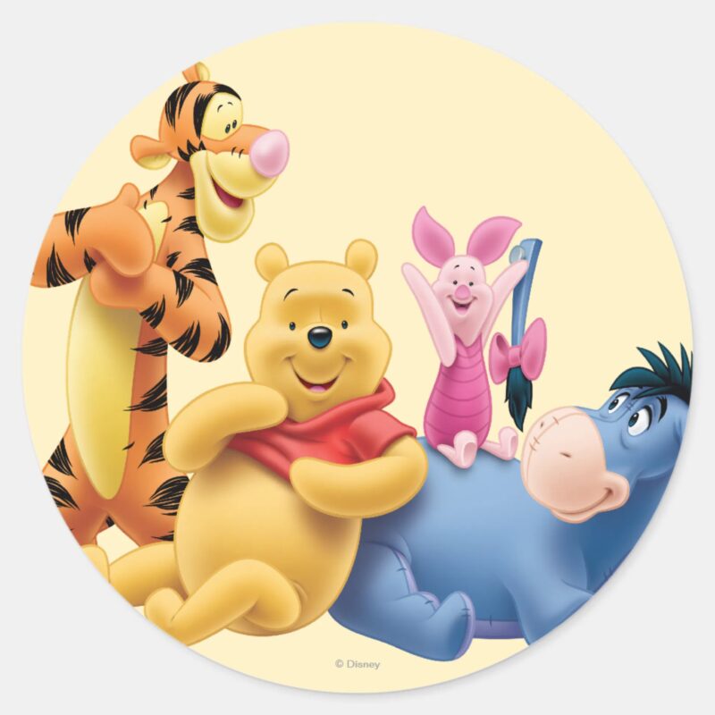 Pooh Friends 10 Classic Round Sticker