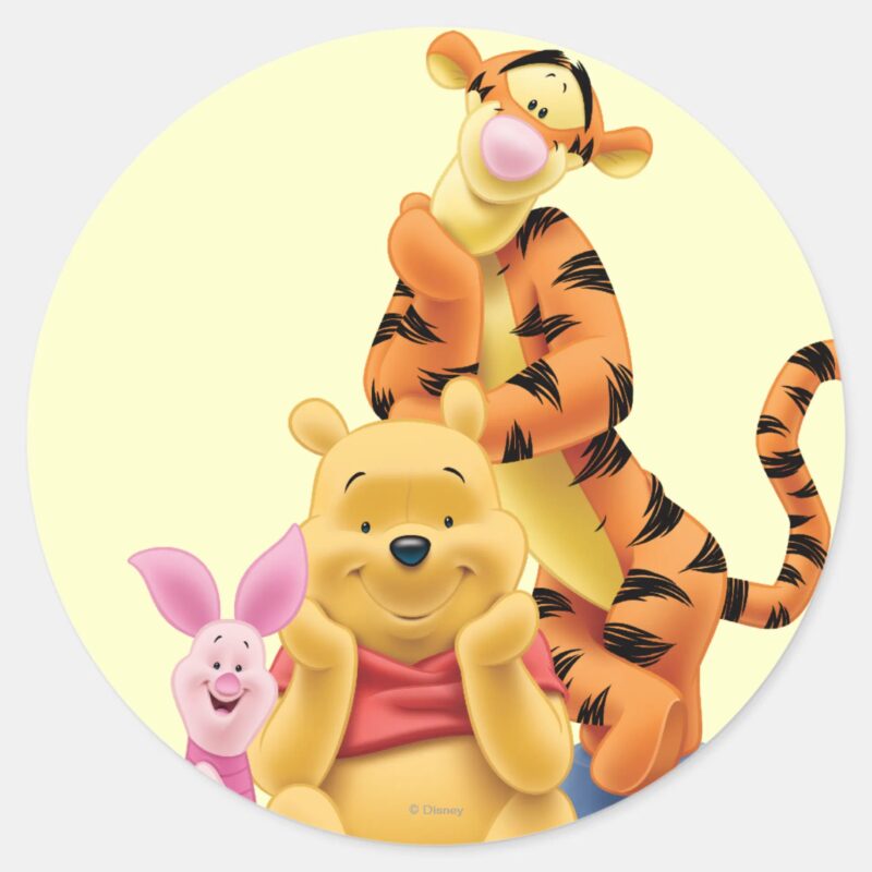 Pooh Friends 11 Classic Round Sticker