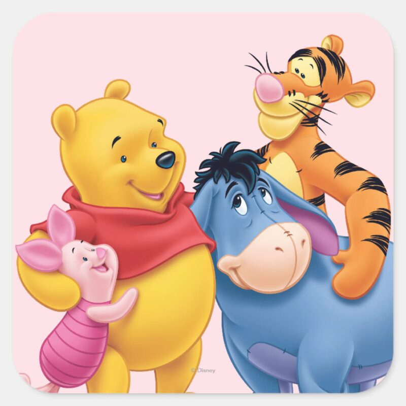 Pooh Friends 1 Square Sticker