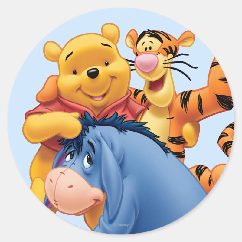 Pooh Friends 3 Classic Round Sticker