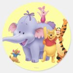 Pooh Friends 4 Classic Round Sticker