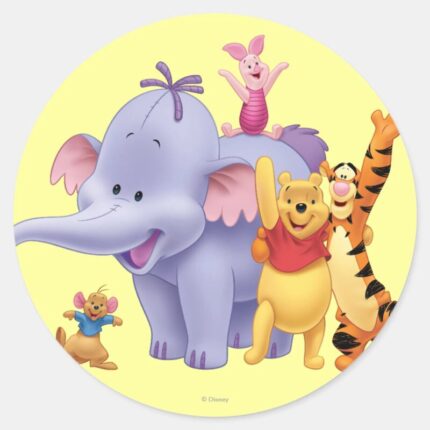 Pooh Friends 4 Classic Round Sticker