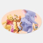 Pooh Friends 6 Oval Sticker