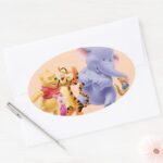 Pooh Friends 6 Oval Sticker