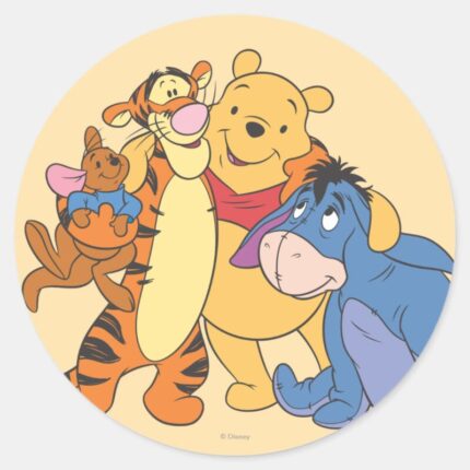 Pooh Friends 7 Classic Round Sticker