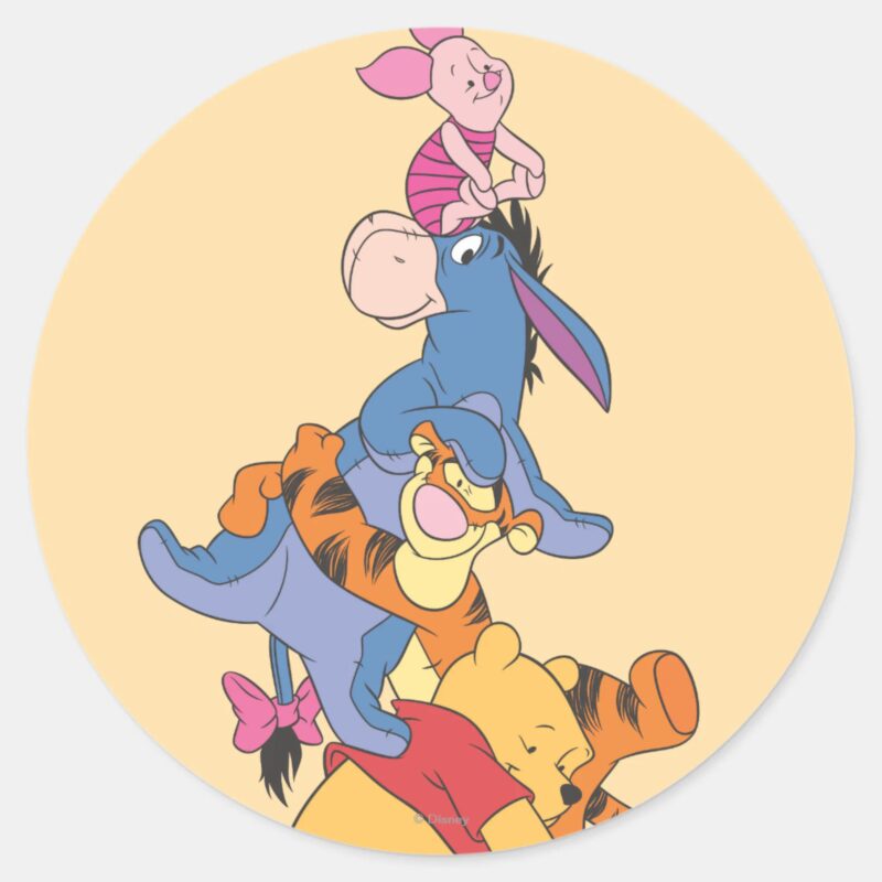 Pooh Friends 8 Classic Round Sticker