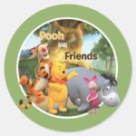 Pooh Friends 9 Classic Round Sticker