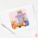 Pooh Friends Birthday Square Sticker