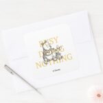 Pooh Piglet Busy Doing Nothing Quote Square Sticker